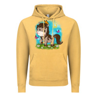 Vintage Mustard little cute horse Vintage Hoodie - NancyCooperArtShop