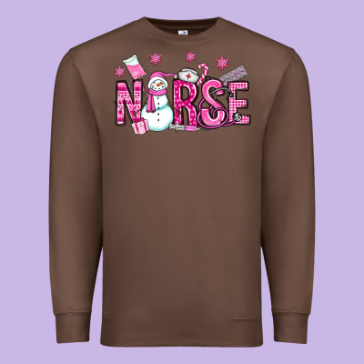 Nurse Pink Christmas Premium Sweatshirt Designed By Oliviacreatesart