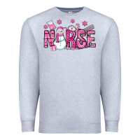 Heather Grey nurse pink christmas Premium Sweatshirt - OliviaCreatesArt
