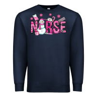Navy nurse pink christmas Premium Sweatshirt - OliviaCreatesArt