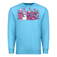 Ocean Blue nurse pink christmas Premium Sweatshirt - OliviaCreatesArt