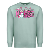 Seafoam nurse pink christmas Premium Sweatshirt - OliviaCreatesArt