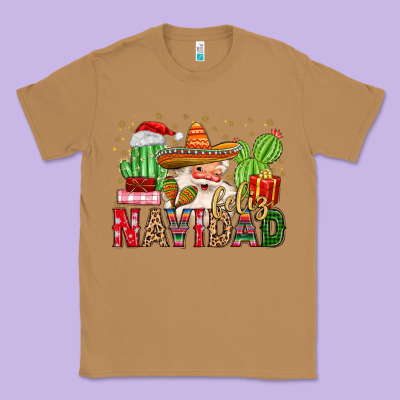 Feliz Navidad Santa Classic Tee Designed By Maliassmallbusiness