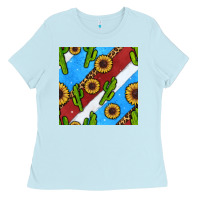 Baby Blue western 4th of july seamless pattern Ladies Tee - BundleAndBundleShop