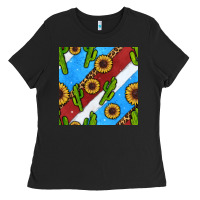 Black western 4th of july seamless pattern Ladies Tee - BundleAndBundleShop
