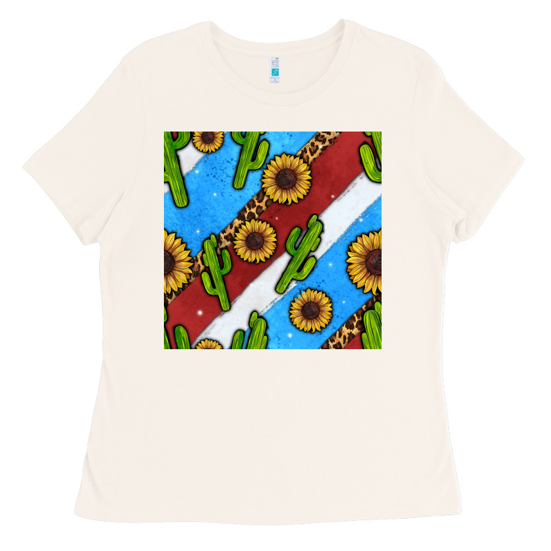 Western 4th Of July Seamless Pattern Ladies Tee by BundleAndBundleShop | Teevron