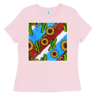 Bubblegum Pink western 4th of july seamless pattern Ladies Tee - BundleAndBundleShop