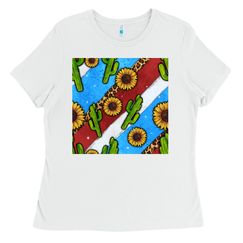 Western 4th Of July Seamless Pattern Ladies Tee by BundleAndBundleShop | Teevron