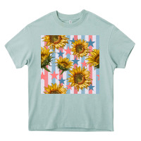 Arona patriotic sunflowers stripes and stars seamless patrern Heavy Core Tee - BundleAndBundleShop