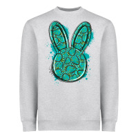 Heather Grey gemstone rabbit Heavyweight Sweatshirt - Artiststas