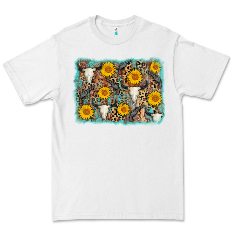 Cow Skull Sunflower Background Premium Tee by AdoDesignShop | Teevron