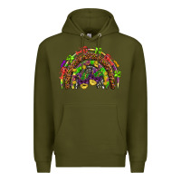 Army Green Mardi Gras rainbow Premium Hoodie - HowdyJamesFarm