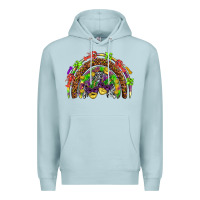 Blue Mist Mardi Gras rainbow Premium Hoodie - HowdyJamesFarm
