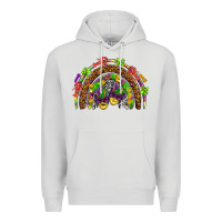 Dove Grey Mardi Gras rainbow Premium Hoodie - HowdyJamesFarm