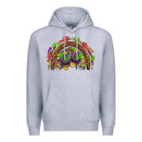 Heather Grey Mardi Gras rainbow Premium Hoodie - HowdyJamesFarm
