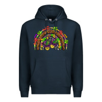 Navy Mardi Gras rainbow Premium Hoodie - HowdyJamesFarm