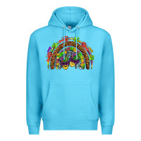 Ocean Blue Mardi Gras rainbow Premium Hoodie - HowdyJamesFarm
