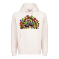 Pale Pink Mardi Gras rainbow Premium Hoodie - HowdyJamesFarm