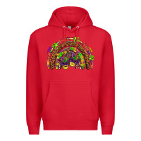 Red Mardi Gras rainbow Premium Hoodie - HowdyJamesFarm