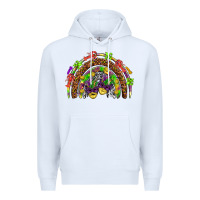 White Mardi Gras rainbow Premium Hoodie - HowdyJamesFarm