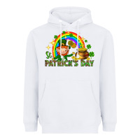 White St. Patrick's Day Elf with elements Heavyweight Hoodie - HowdyJamesFarm
