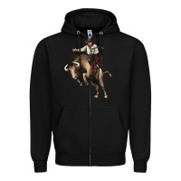 Black Cowboy bull rodeo Zipper Hoodie - HowdyJamesFarm