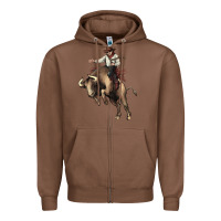 Chestnut Cowboy bull rodeo Zipper Hoodie - HowdyJamesFarm