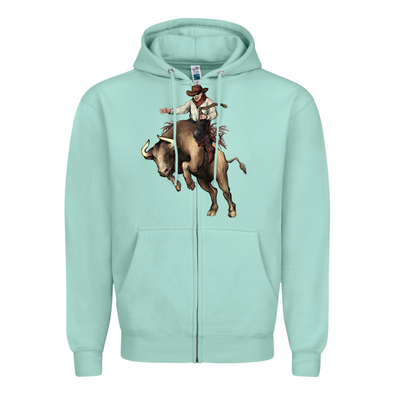 Cowboy Bull Rodeo Zipper Hoodie by HowdyJamesFarm | Teevron