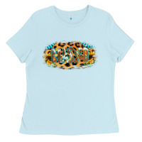 Baby Blue Blessed Sunflower Gemstone Ladies Tee - RanaPortraitStore