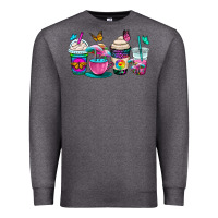 Charcoal Heather tie dye coffee cups Premium Sweatshirt - OliviaCreatesArt