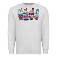 Dove Grey tie dye coffee cups Premium Sweatshirt - OliviaCreatesArt