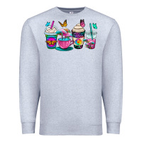Heather Grey tie dye coffee cups Premium Sweatshirt - OliviaCreatesArt