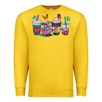 Lemon tie dye coffee cups Premium Sweatshirt - OliviaCreatesArt