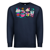 Navy tie dye coffee cups Premium Sweatshirt - OliviaCreatesArt