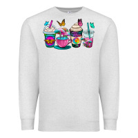 Oatmeal Heather tie dye coffee cups Premium Sweatshirt - OliviaCreatesArt