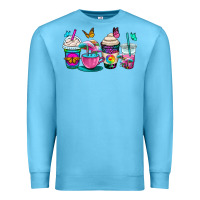 Ocean Blue tie dye coffee cups Premium Sweatshirt - OliviaCreatesArt