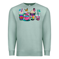 Seafoam tie dye coffee cups Premium Sweatshirt - OliviaCreatesArt