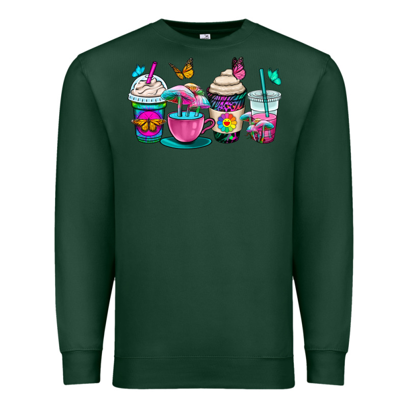 Tie Dye Coffee Cups Premium Sweatshirt by OliviaCreatesArt | Teevron