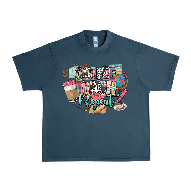 Coffee Teach Repeat Teacher Urban Heavy Tee by NancyCooperArtShop | Teevron