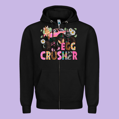 Egg Crusher Easter Day Zipper Hoodie Designed By Howdyjamesfarm