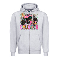 Heather Grey Egg crusher Easter Day Zipper Hoodie - HowdyJamesFarm