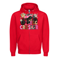 Red Egg crusher Easter Day Zipper Hoodie - HowdyJamesFarm