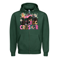 Sports Green Egg crusher Easter Day Zipper Hoodie - HowdyJamesFarm