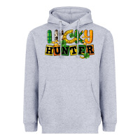 Heather Grey Lucky hunter St. Patrick's Day Heavyweight Hoodie - CowGirlArtShop