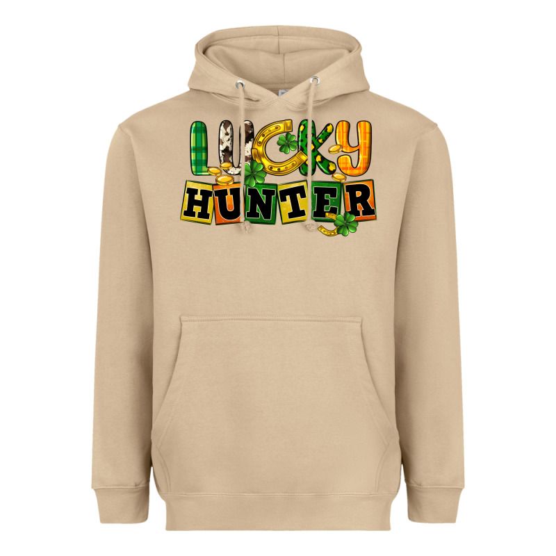 Lucky Hunter St. Patrick's Day Heavyweight Hoodie by CowGirlArtShop | Teevron