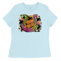 Baby Blue halloween horseshoe Ladies Tee - JahusDesignShop