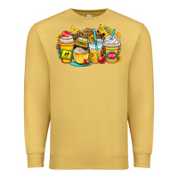 Antique Gold school bus coffee cups Premium Sweatshirt - OliviaCreatesArt