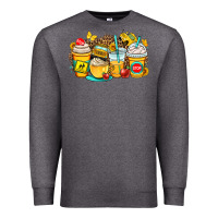Charcoal Heather school bus coffee cups Premium Sweatshirt - OliviaCreatesArt