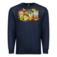 Navy school bus coffee cups Premium Sweatshirt - OliviaCreatesArt