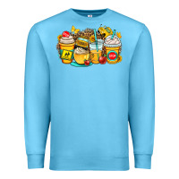 Ocean Blue school bus coffee cups Premium Sweatshirt - OliviaCreatesArt